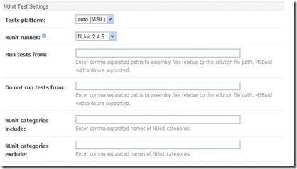 NUnit Settings